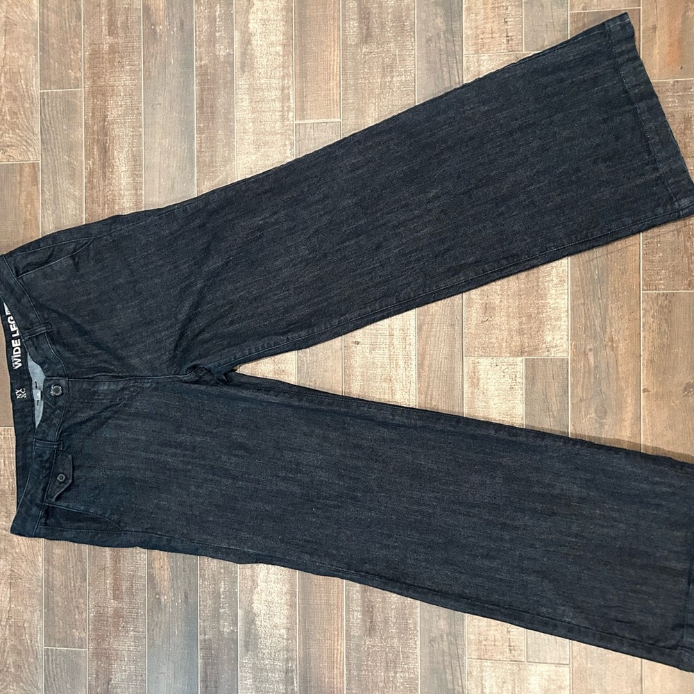 New York & Company Dark Denim Wide Leg Jeans
